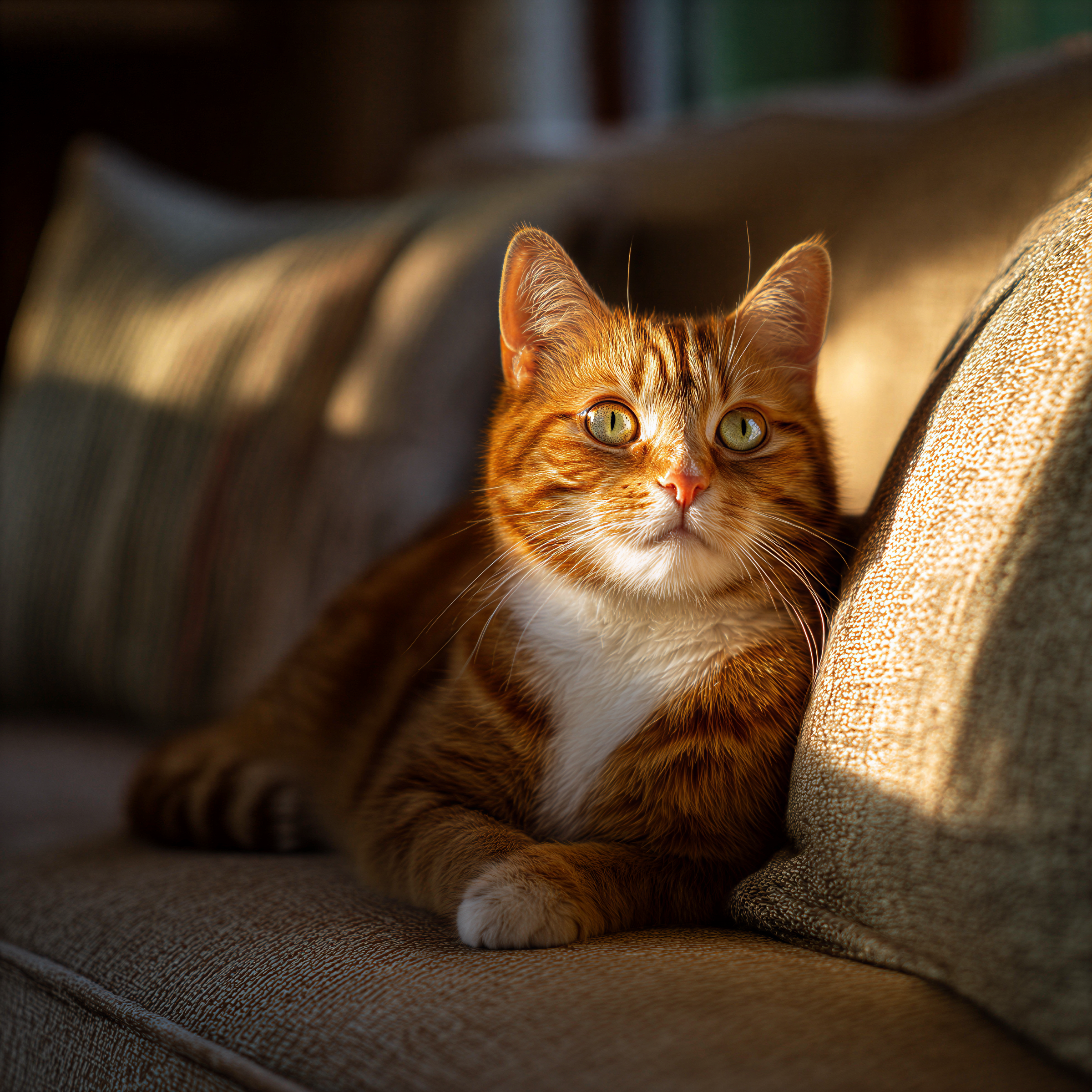 Ginger Tabby on Couch