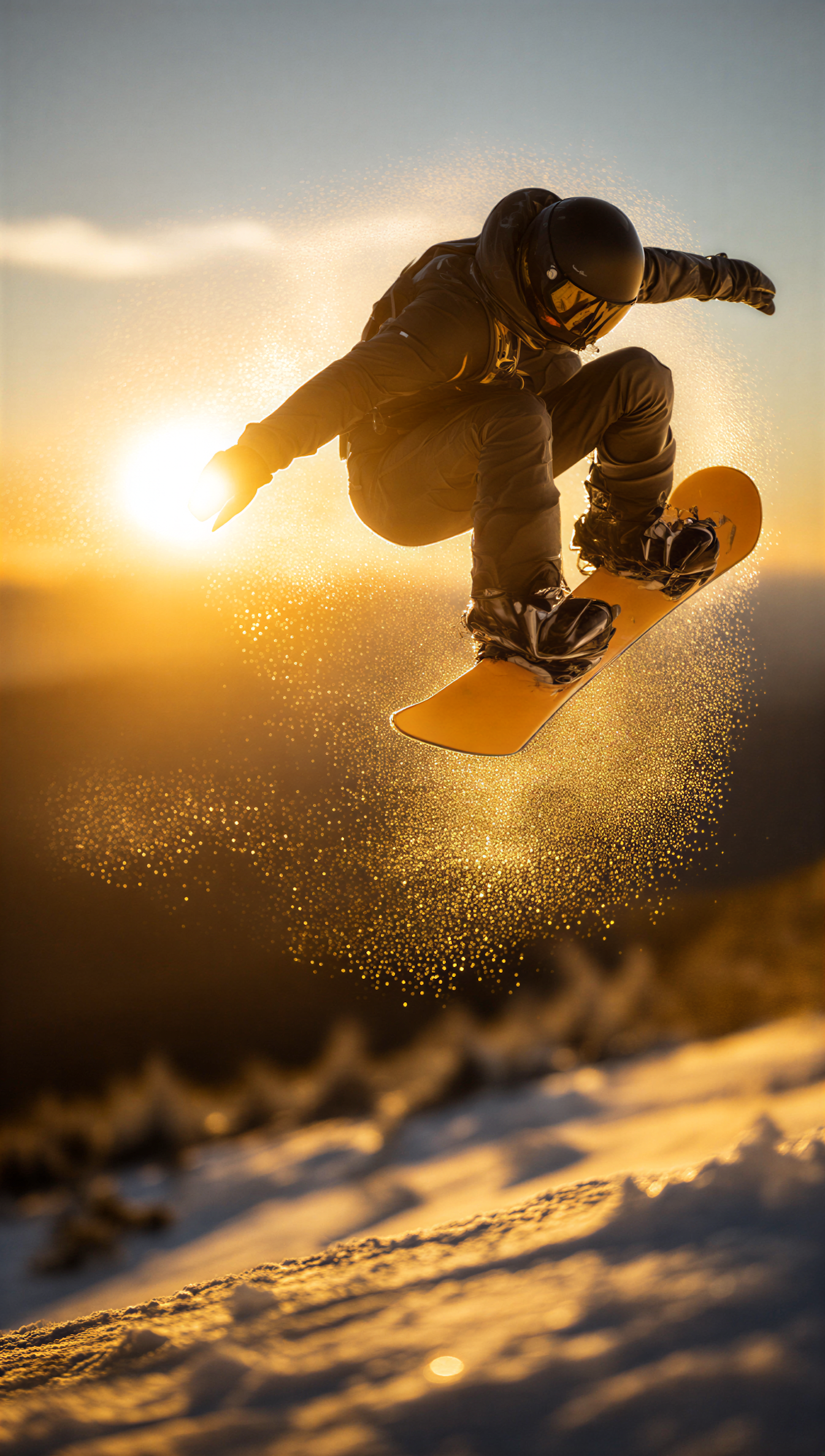 Snowboarder in Action
