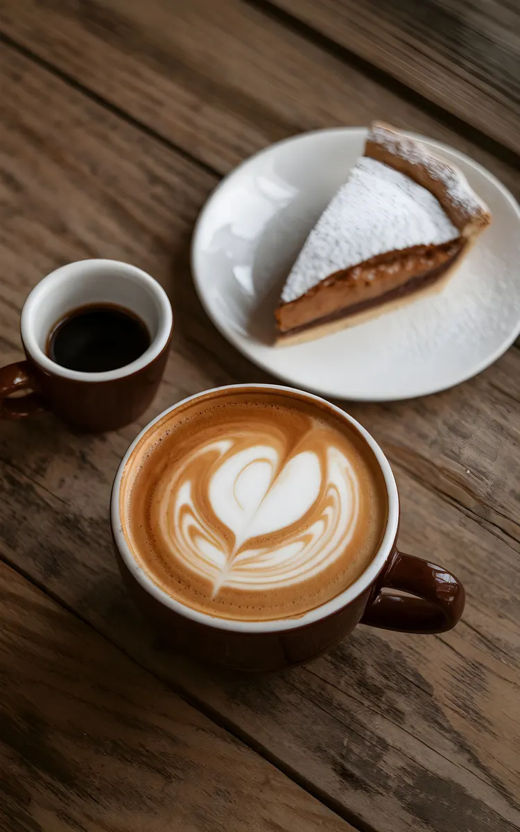 Cozy Afternoon Coffee And Cheesecake
