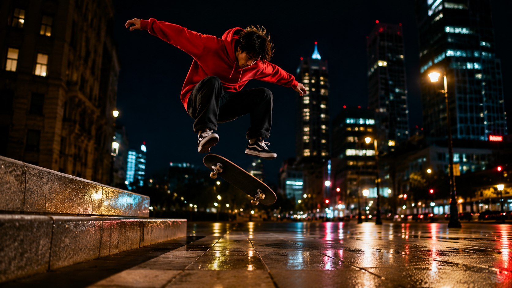 Clean AI-upscaled skateboard social video frame ready for publishing